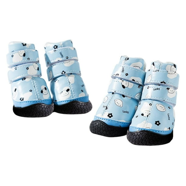 Zapatos de invierno de forro polar para perros, suela de goma antideslizante, tallas 1-5 para cachorros pequeños y medianos