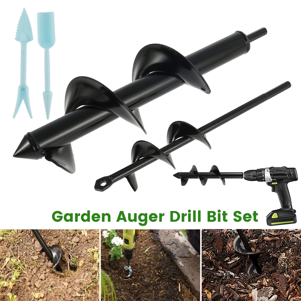 15/'/' Planting Auger Spiral Hole Drill Bit For Garden Yard Earth Bulb Planter