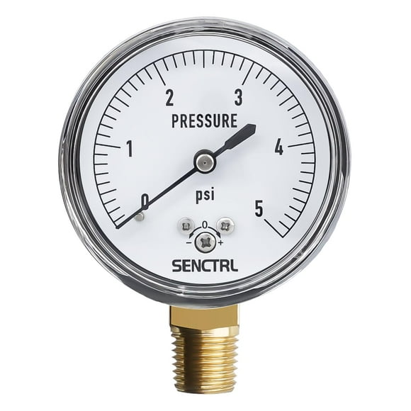 Manómetro SENCTRL 0-5 psi de baja presión con esfera de 2.5 pulgadas