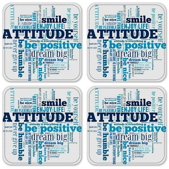 Vinyl Drink Coasters - Set of 4 - Attitude