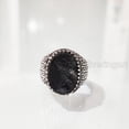 thumbnail image 3 of Rough Black Tourmaline Mans Ring, Natural Black Tourmaline, Silver Jewelry, 925 Silver Ring, Birthday Gift, Heavy Mens Ring, Arabic Design, Ottoman Style Ring, Christmas, Turkey Mens Signet Ring, 3 of 7