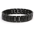 thumbnail image 2 of Novoa Men 's Titanium Two-Tone Black Satin Magnetic Bracelet with Polished Accents - 12,800 Gauss, 2 of 3