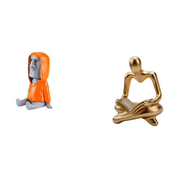 Estatua de la Isla de Pascua,Estatua de la Isla de Pascua,cabeza de moai,decoración,Figura de pensador abstracto,Estatua de pensador abstracto,decoración para el hogar,Figura humana