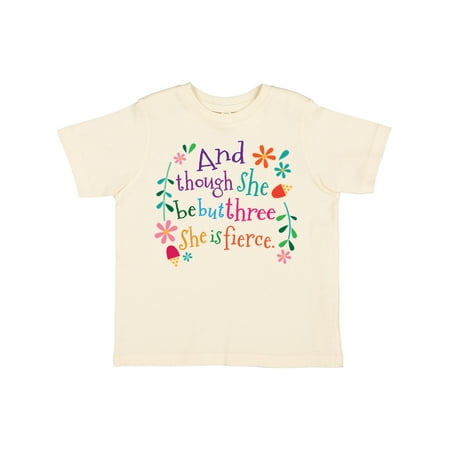 

Inktastic 3rd Birthday She is Fierce Girls 3 Year Old Gift Toddler Toddler Girl T-Shirt