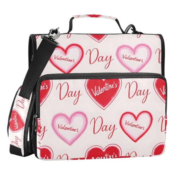 ALAZA Zipper Binder Valentine's Hearts 3 Ring Trapper Keeper File Folder Organizer Bag