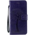 thumbnail image 1 of Huawei P30 Lite Case Cover,Owl Tree Pattern Premium PU Leather Flip Cover with Card Slots and Stand for Huawei P30 Lite (Grey, Huawei P30 Lite) purple Huawei P30 Lite, 1 of 8