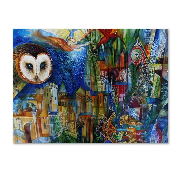 Trademark Fine Art 'Owl' Canvas Art by Oxana Ziaka
