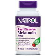 Natrol® Sleep Melatonin Fast Dissolve Tablets, Nighttime Sleep Aid, Strawberry Flavor, 5mg, 90 Count