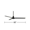 thumbnail image 7 of 60" Casa Vieja Turbina DC Modern Industrial Indoor Outdoor Ceiling Fan with Remote Control Matte Black Damp Rated for Patio Exterior House Home Porch, 7 of 7