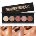 thumbnail image 2 of Iluminador brillante de 5 colores, polvo iluminador con brillo para contorno facial, iluminador y moldeador, brillo natural intenso., 2 of 4