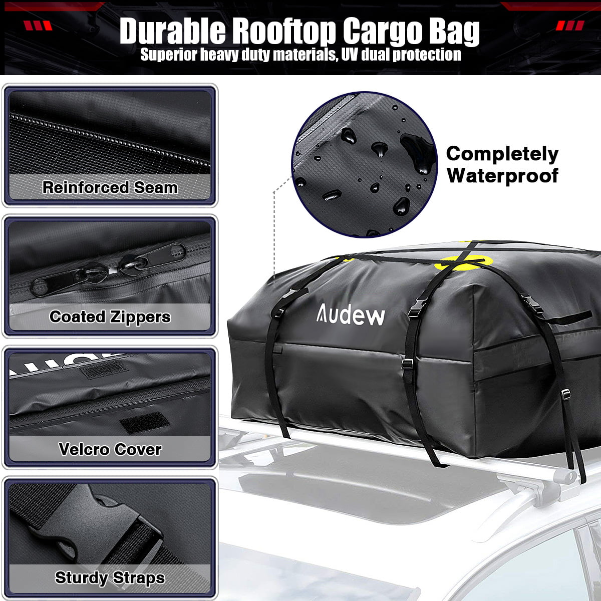Vehicle Cargo Pack Bag Storage Box For Travel And Luggage Transport Sanmubo Car Roof Bag Heavy Duty Roof Top Luggage Bag Waterproof Cargo Top Package Black Vans Cars 600D Cargo Carrier 