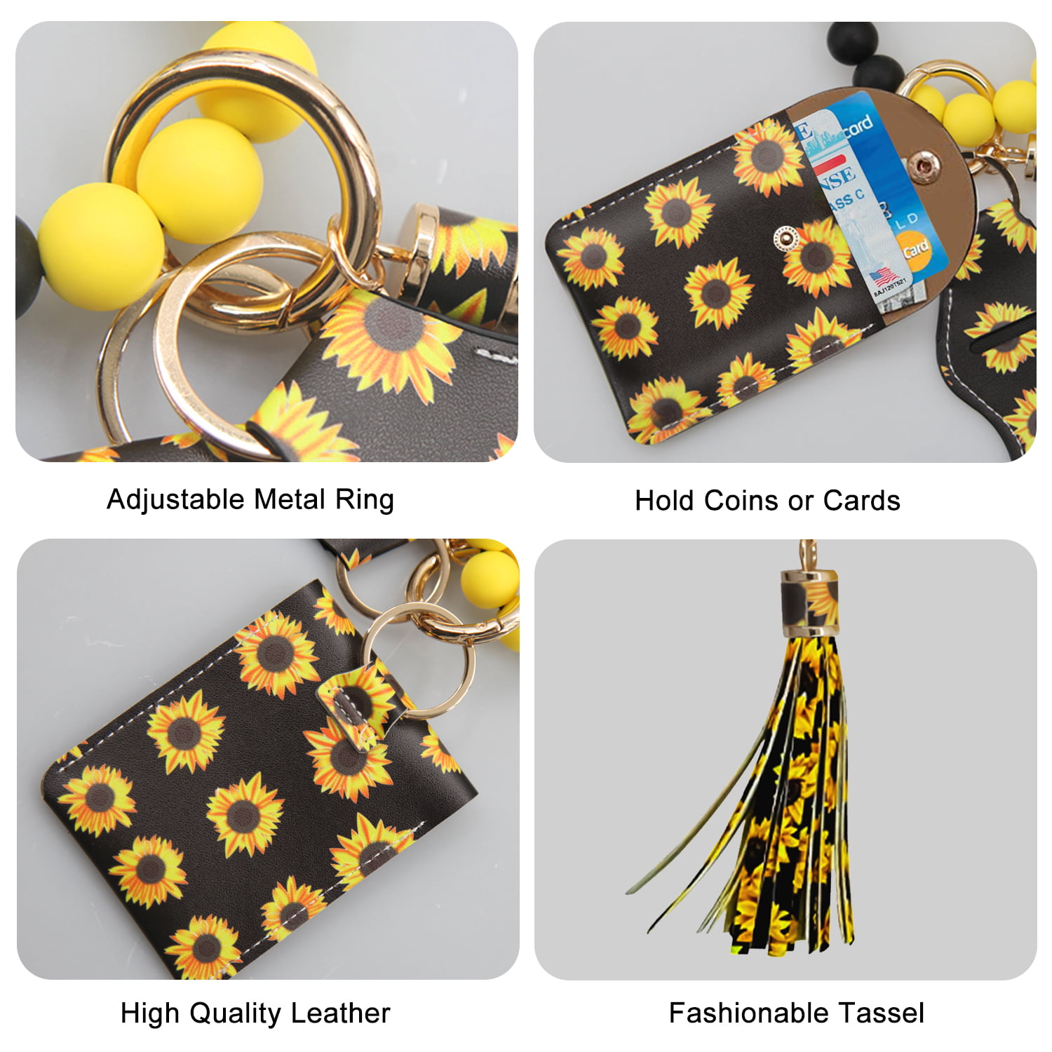  Yiflin Cute Wrist Lanyard for Keys, Keychain, Wallet, Id  Holder, Cell Phone, Wristlet Lanyard Key Chain Holder（Black Leopard） :  Office Products