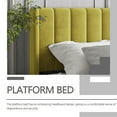 thumbnail image 5 of AUFANK Queen Bed Frame Upholstered Platform with Wooden Slats, Noise-Free, Yellow, 5 of 7