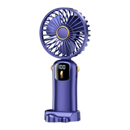 

Handheld Fan with 100 Adjustable Level for Silent and Noise Reduction Intelligent Digital Display 4000mAh Neck Hanging Foldable Outdoor Small Fan