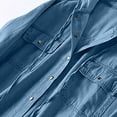 thumbnail image 6 of hoksml Women's Denim Shacket with Hood, Long Sleeve Button Down Oversized Top, Relaxed Fit Utility Jacket with Pockets for Daily Casual Outfit, 6 of 9