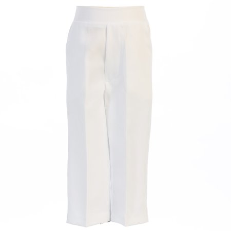 Boys White Elastic Special Occasion Long Dress Pants 14