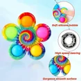 thumbnail image 4 of Divertido Tie Dye Simple Fidget Spinner dedo empuje burbuja mano Spinner para TDAH ansiedad alivio del estrés recuerdo de fiesta sensorial para niños, 4 of 6