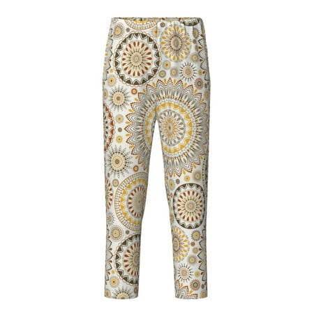 Fuzoiu Flowers and Leaves Print Teenagers Pajama Pants Lounge Pants with 2 Pockets Elastic Waist Kids Sleep Bottoms Comfy Sleepwear PJ Bottoms for Kids-Medium