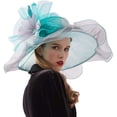 thumbnail image 3 of Women Derby Hat Church Tea Party Fascinators Wedding Organza Hats, 3 of 4