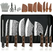 14pcs Kitchen Knives Set -Kepeak Butcher Knife,Chef Knife, Boning Knife, Meat Cleaver - BBQ, Outdoor, Camping(Cloud)