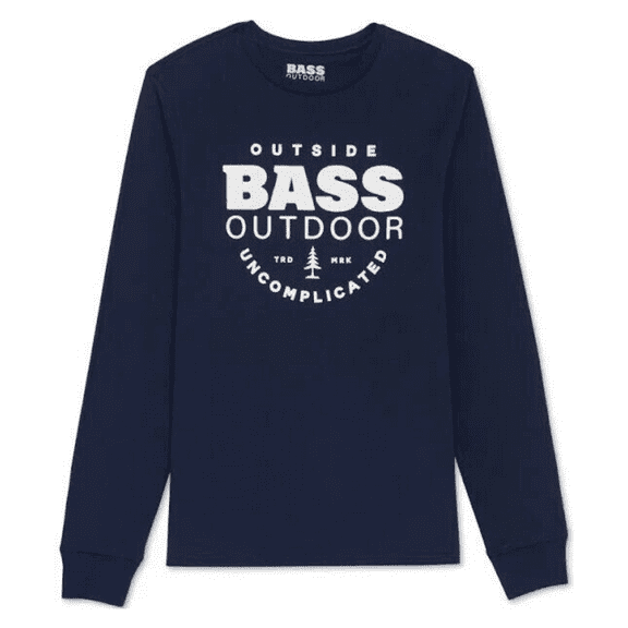 BASS OUTDOOR Men's Uncomplicated Long-Sleeve Logo T-Shirt Dress Blue XXL