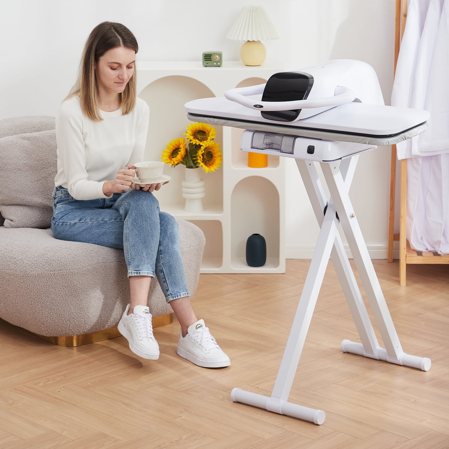 Steam Press Stand, Height Adjustable Stand Suitable for 34“/ 38“/ 42” Steam Iron Press - Only Use LACIEL Steam Iron Press, Not Suitable for Other Brands