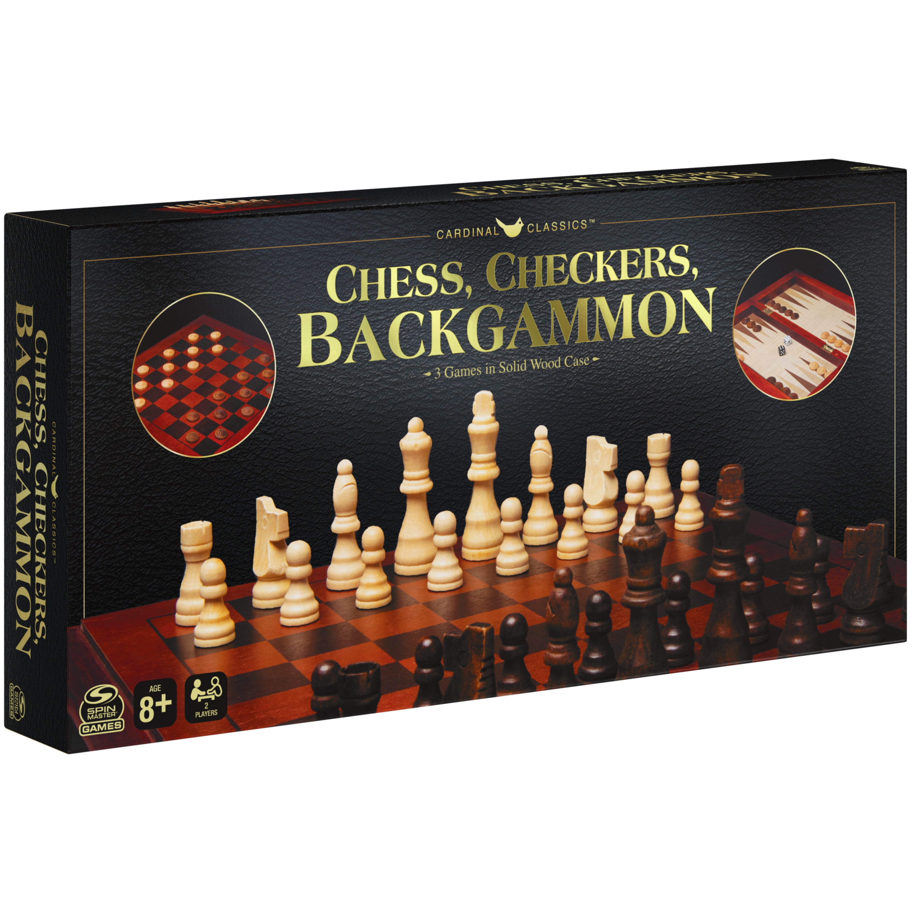 10 in 1 Deluxe Games Wooden Game Collection - Chess, Draughts, Backgammon  .