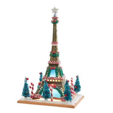 Kurt S. Adler Claydough Eiffel Tower with C7 Bulb Indoor D√©cor, 10-Inches, Multi-Colored