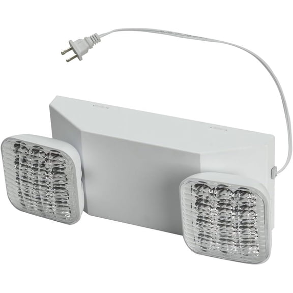 Plug in Emergency Lights for Business Home Power Failure 4Hours 300lm LED Commercial Emergency Light Fixtures with Battery Backup Rechargeable Adjustable Two Heads AC85-277V