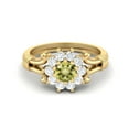 thumbnail image 2 of 4.5MM Round Lemon Quartz 925 Sterling Silver Yellow Plated Cluster Women Ring, 2 of 3