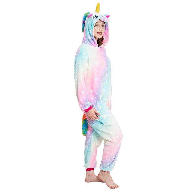 NewPlush Unisexe Unicorn Costumes Pyjamas, Adulte Femmes Hommes Grenouillère Cosplay Animal