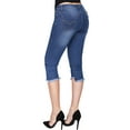 thumbnail image 2 of 2Luver, Women's, Stretchy 5 Pocket Skinny Capri Jeans, Denim Medium, 9, 2 of 4