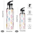 thumbnail image 2 of Yayeee 20oz Insulated Water Bottle Double Wall Stainless Steel with Flip Straw Lid, Colorful Ice Cream Pattern, 2 of 7