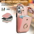 thumbnail image 6 of For iPhone 15 Pro Max Wallet Case, Multiple Cards Holder Crossbody Shoulder Strap Ring Holder Kickstand Premium PU Leather Shockproof Lightweight Phone Case for Apple iPhone 15 Pro Max, Rosegold, 6 of 10