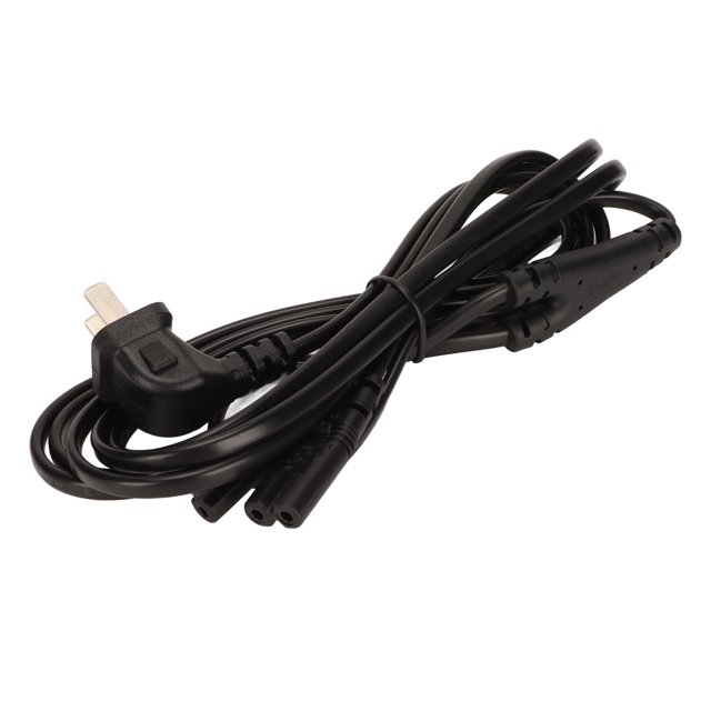 Power Cord Extension Y Splitter, 1 To 2 Way Outlet Adapter NEMA 1 15P To Dual IEC320 C7 Male To Female Power Cable, 5.9ft Heavy Duty Waterproof Power Wire Extender Space Saver