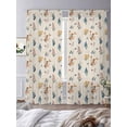 thumbnail image 3 of Vintage Flowers Sheer Curtains 108 Inch Long 2 Panels, Blue Pink Yellow Flower Farm Plant Country Light Filtering Rod Pocket Semi Sheer Curtains, Sheer Voile Drapes for Living Room Bedroom, 52"x108", 3 of 5