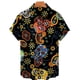 thumbnail image 3 of Camisa de manga corta para hombre, cómoda y transpirable, informal, con estampado 3D de calavera divertida, nueva de verano de 2024, con solapa y botones, talla grande, 3 of 5