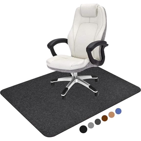 Hriiiiya Hardwood Floor Office Chair Mats, 55" x 35",Floor Protector For Desk Chair,Black