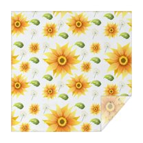 Sunflower Square Tablecloth 42x42in(107x107cm) – Waterproof Polyester Printed Table Cover, Wrinkle Resistant & Washable for Kitchen Dining Picnic Party Decor