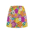 thumbnail image 2 of Uorisango Colorful Hippie Flowers Tennis Skirt for Women Size M Stretchy Versatile Tennis Golf Skirts for Women with Shorts Fashion Relaxed Outing Wear with Pockets Workout Sports, 2 of 7