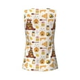 thumbnail image 5 of Xecao Cute Bee Honey Jar Hive Bear print women's scoop neck, loose-fit workout tank tops for the gym., 5 of 9