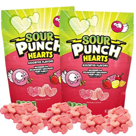 Sour Candy Hearts, Anniversary Candy, Pack of 2, 8 Ounces