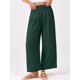 thumbnail image 2 of Pantalones Palazzo ANRABESS para mujer, cintura alta, pierna ancha, verde oscuro, 2 of 6