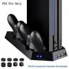 YOUSHARES PS4 Pro Controller Vertical Stand with Dual Cooling Fan, Controller Charging Station, 3 USB Port for Playstation 4 Console and DualShock 4 Controllers + 8 Controller Grip Cover Caps