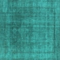 thumbnail image 1 of Ahgly Company Indoor Square Oriental Turquoise Blue Industrial Area Rugs, 7' Square, 1 of 4