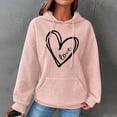 thumbnail image 2 of Fashion Waffle Long Sleeve Hoodies for Women Plus Size Cute Graphic Print Casual Pullover Sweatshirt Fall Winter Tops(Pink,M), 2 of 5