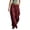 Wine, variant on Womens Elastic Drawstring High Waist Full Length Wide Leg Cargo Pants Dual Side Large Cargo Pockets Lightweight Woven Loose Baggy Streetwear Casual Palazzo Trousers