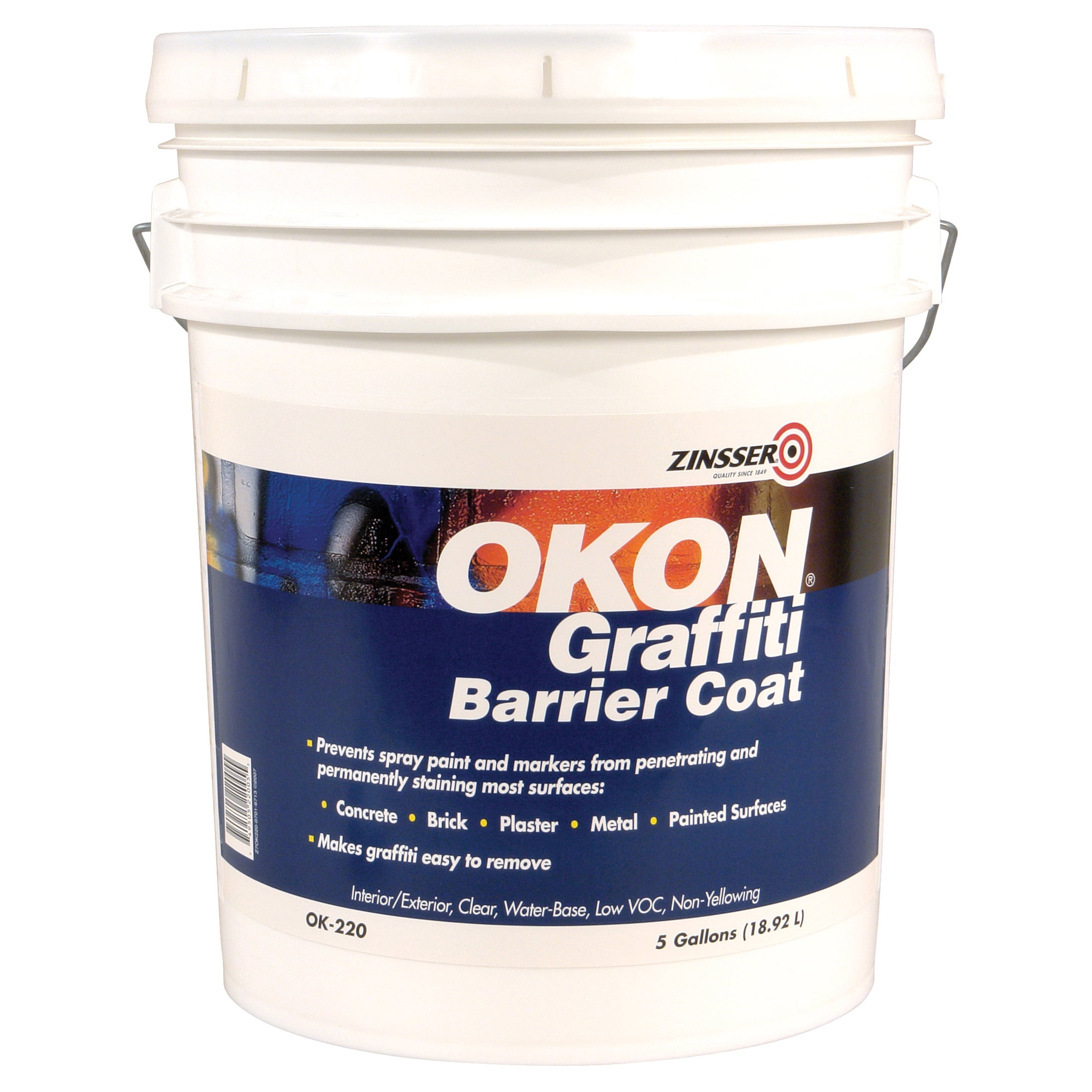 Clear, Zinsser Okon Graffiti Barrier Coat - OK220, 5 Gallon- 1 Pack
