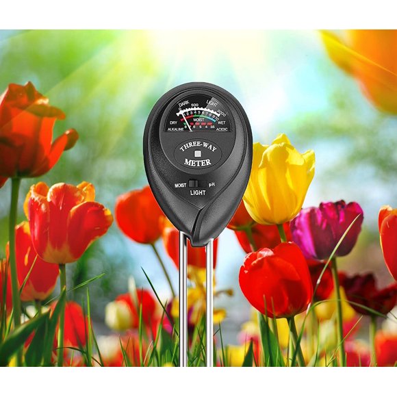 HAHADAXA Soil Moisture Meter for Plants, Soil Tester, Soil pH Meter, 3 in 1 Plant PH Moisture Meter Soil Moisture/pH/Light Tester for Gardening Tool Kits for Garden, Farm, Lawn, Indoor & Outd