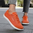 thumbnail image 5 of HEWUQI Women Minimalist Barefoot Canvas Sneaker Cushion Arch Support Non Slip Casual Shoe Low Top Slip on Solid Color Walking Shoes Orange Size 11.5, 5 of 7